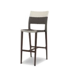 Bar Side Chair Espresso&White Wicker